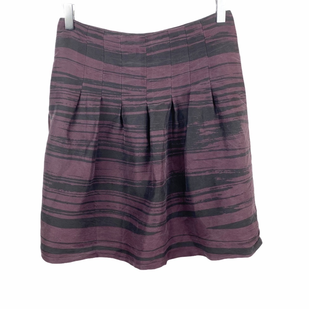 Banana Republic Purple Black Pleated Silk Skirt 2